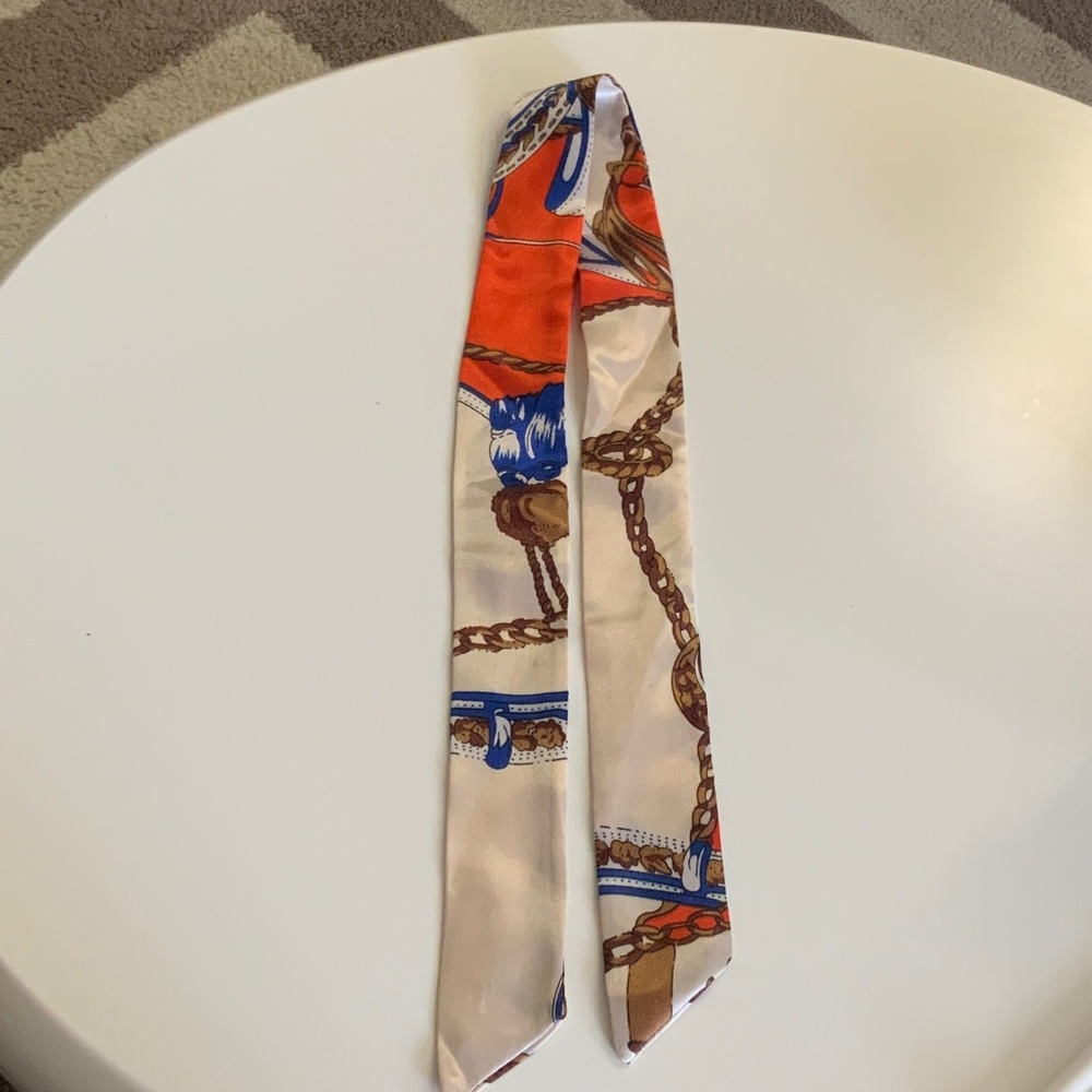 Silk Scarf with Chain Print